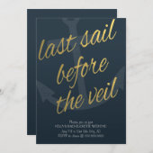 海軍のベールのバチェロレッテの前の最後の帆 招待状 (正面/裏面)