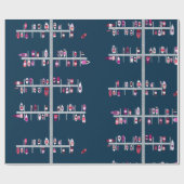 海軍のボートのドックピンクおよび赤 ラッピングペーパー (フラット)