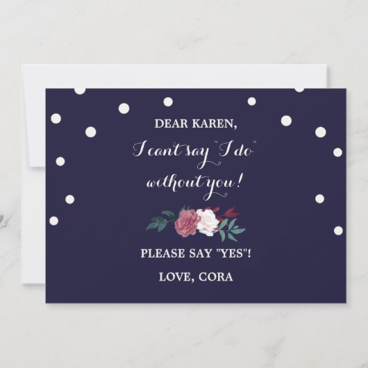 海軍のマルサラフローラは私の花嫁になる 招待状 (裏面)