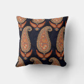 海軍のムガルフローラモチーフ模様 クッション (裏面)