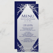 海軍のメニューにある高級銀結婚幾何学 メニュー (正面/裏面)