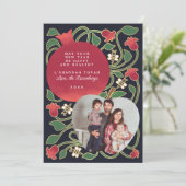 海軍のロシュ・ハシャナ ユダヤ教の新年 花の写真 シーズンカード (スタンド正面)