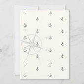 海軍のロープアンカー ネイビーブルー リハーサルディナー 招待状 (裏面)