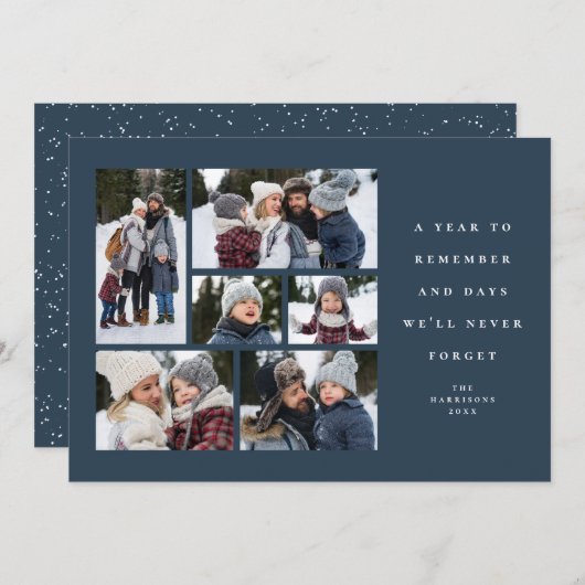 海軍の写真コラージュ新年を覚える年 シーズンカード (正面/裏面)