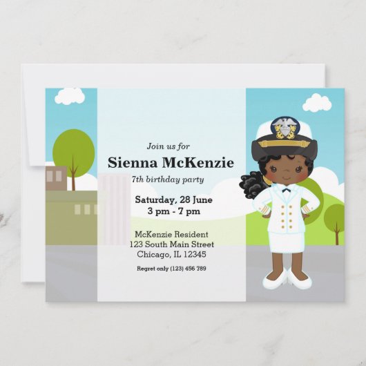 海軍の制服の士官 招待状 (正面)