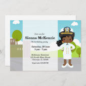 海軍の制服の士官 招待状 (正面/裏面)