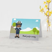 海軍の制服を着た士官 カード (黄色い花)