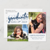 海軍の卒業証書 |ダークブルー2フォトキープサケ ポストカード (正面/裏面)