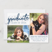 海軍の卒業証書 |ダークブルー2フォトキープサケ 招待状 (正面)