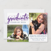 海軍の卒業証書 |ダークブルー2フォトキープサケ 招待状 (正面)