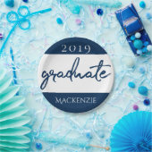 海軍の卒業証書 |濃い青のブラシを残す ペーパープレート (パーティー)