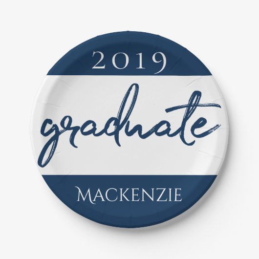 海軍の卒業証書 |濃い青のブラシを残す ペーパープレート (正面)