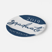 海軍の卒業証書 |濃い青のブラシを残す ペーパープレート (アングル)