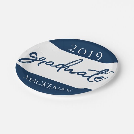 海軍の卒業証書 |濃い青のブラシを残す ペーパープレート (アングル)