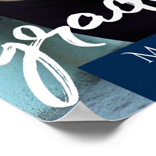 海軍の卒業証書 |濃い青の写真画像 ポスター (角)