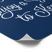 海軍の席へ ネイビー あなたの席を見つけて ガラスを楽しんで ウェディングをキープ ポスター (角)