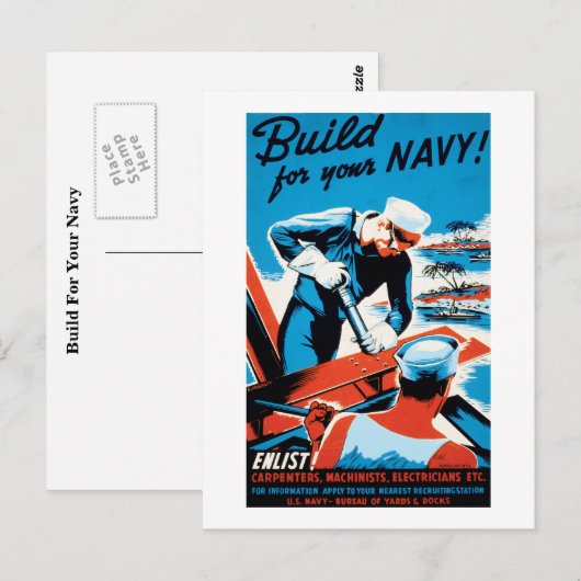 海軍の建造 ポストカード (正面/裏面)