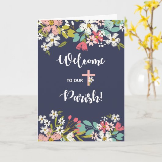 海軍の教区の花へようこそ カード (黄色い花)