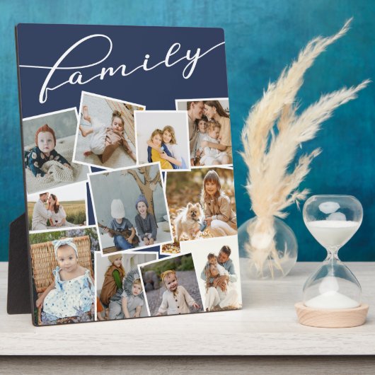 海軍の散在写真撮影コラージュ家族 フォトプラーク (側面)