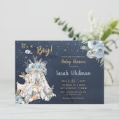 海軍の森林動物、部族のボーホーのボーイ·ベイビーシャワー 招待状 (スタンド正面)