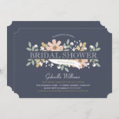 海軍の活気付くブライダルシャワー 招待状 (正面/裏面)