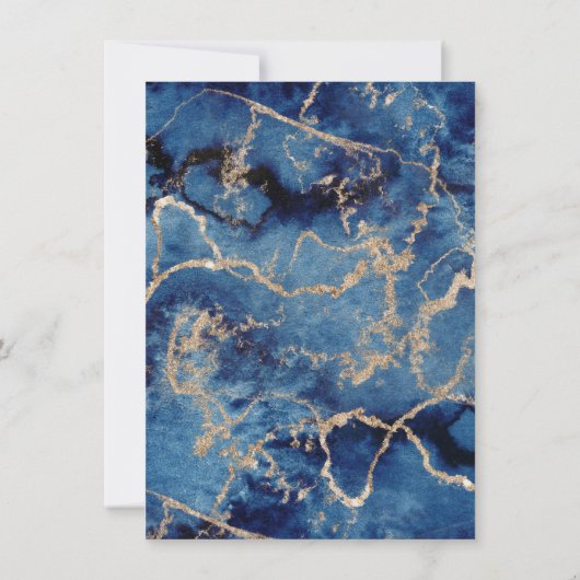 海軍の海の金ゴールド波の素晴らしい50歳の誕生日 招待状 (裏面)