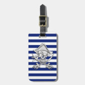 海軍の海賊のようなクロムは縞で飾ります ラゲッジタグ (正面縦)