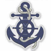 海軍の濃紺のシルエット 船のアンカー/ホイール シール (正面)