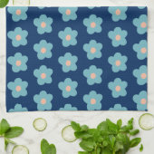 海軍の甘い青い花 キッチンタオル (折り畳み)