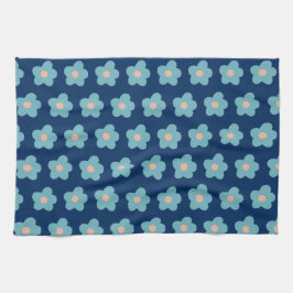 海軍の甘い青い花 キッチンタオル