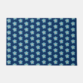 海軍の甘い青い花 ドアマット