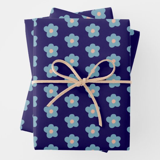海軍の甘い青い花 ラッピングペーパーシート (インサイチュ)