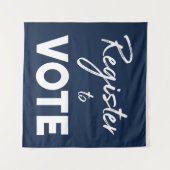 海軍の白票モダンタイポグラフィに登録 タペストリー (正面(横))