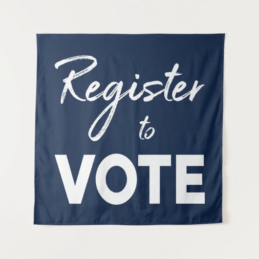 海軍の白票モダンタイポグラフィに登録 タペストリー (正面)