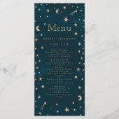 海軍の神秘的な金ゴールドスタームーン天文学結婚の メニュー (正面)