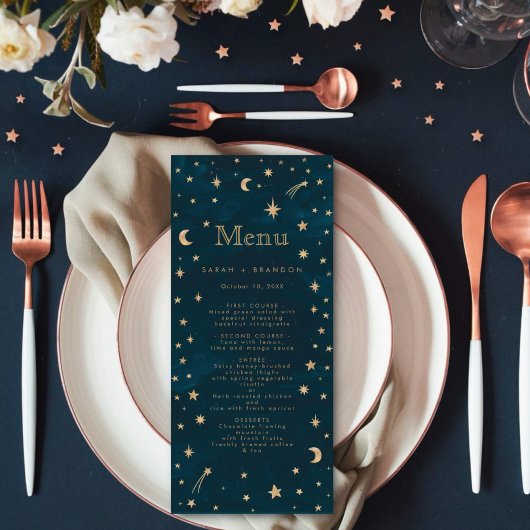 海軍の神秘的な金ゴールドスタームーン天文学結婚の メニュー