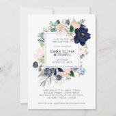 海軍の航海のフローラとストライプ|洗礼 招待状 (正面)