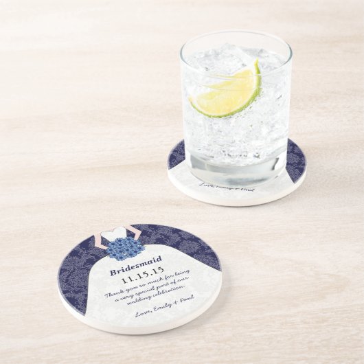 海軍の花嫁結婚のガウンのコースター コースター (側面)