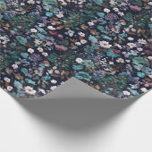 海軍の複雑なデザイナーフローラクリスマスツリー ラッピングペーパー (角)