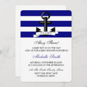 海軍の赤ちゃん男の子のシャワー招待状 招待状 (正面/裏面)