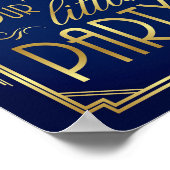 海軍の金ゴールドアールデコは我々の小さなパーティーへようこそ ポスター (角)