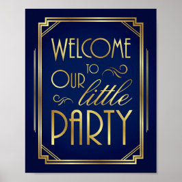 海軍の金ゴールドアールデコは我々の小さなパーティーへようこそ ポスター
