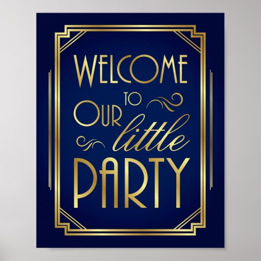 海軍の金ゴールドアールデコは我々の小さなパーティーへようこそ ポスター (正面)