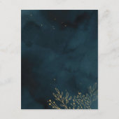 海軍の金ゴールド結婚のひな形テンプレート エンクロージャーカード (裏面)