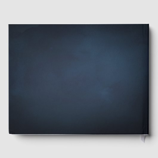 海軍の金箔バラ金ゴールドの植物的なエレガントな結婚式 ゲストブック (裏面)