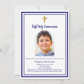 海軍の青い写真のアーチが最初の聖餐式をクロス 招待状 (正面)