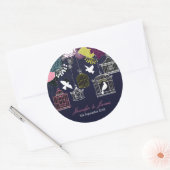 海軍の鳥かごケージは結婚式の好意を行う ラウンドシール (封筒)