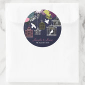 海軍の鳥かごケージは結婚式の好意を行う ラウンドシール (バッグ)