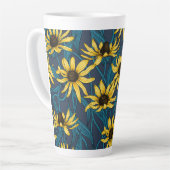 海軍の黄色のRudbekia カフェラテマグ (左アングル)