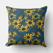 海軍の黄色のRudbekia クッション (正面)